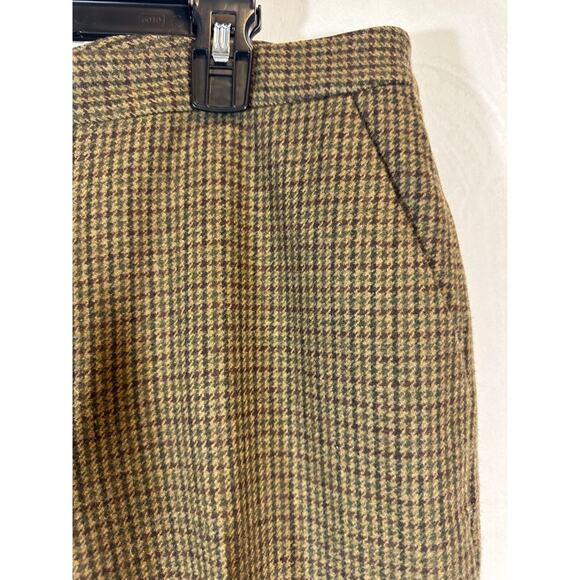 Lauren Ralph Lauren 8 Houndstooth Flat Front Merino Wool Lined Pants Career C17 - Picture 2 of 7